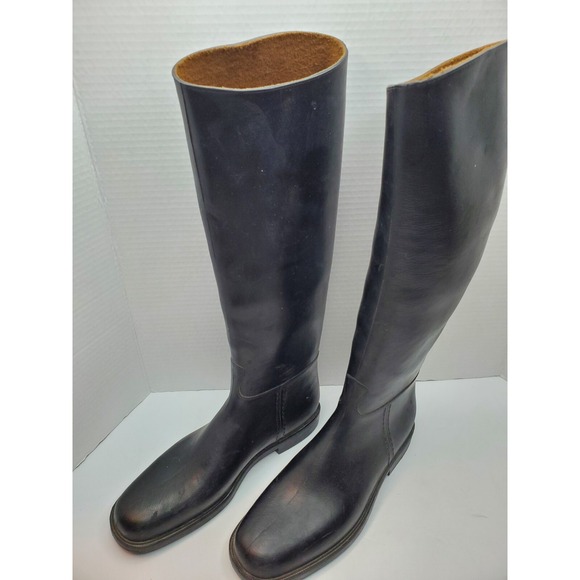 Romika Shoes - ROMIKA TALL BLACK RUBBER Boots CLOTH LINED Equestrian RIDING BOOTS Womens US‎ 6
